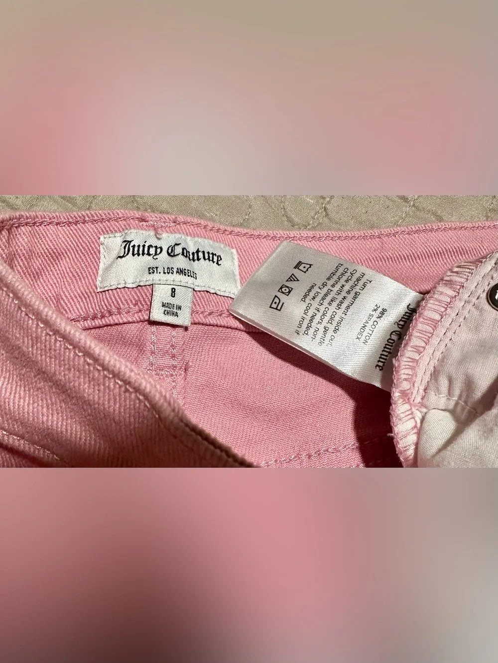 Juicy Couture Pastel Pink Denim Cutoff Shorts